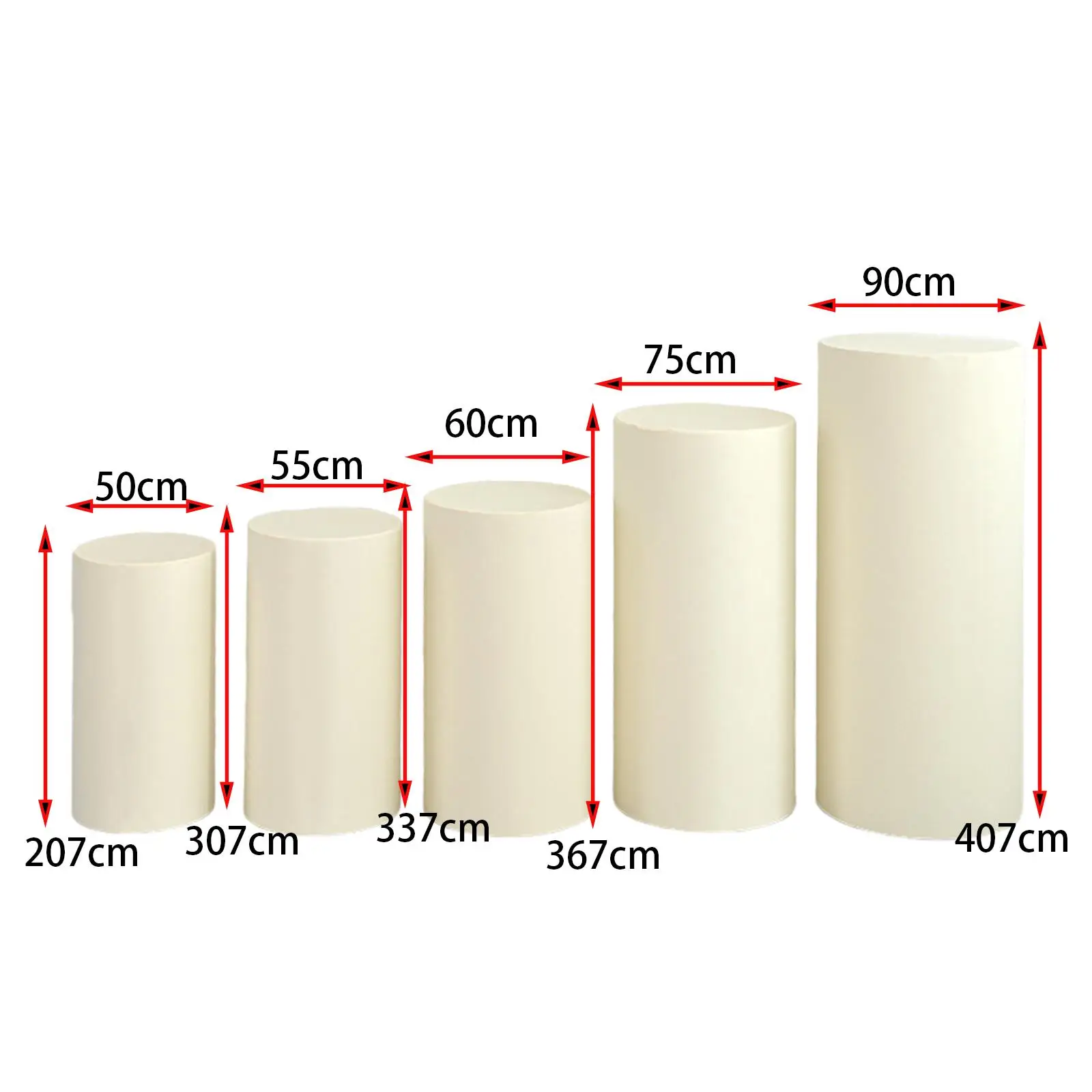 5x Cylinder Pedestal Covers Plinth Stand Pillar Covers Elegant Practical Cylinder Plinth Covers for Graduation Thanksgiving