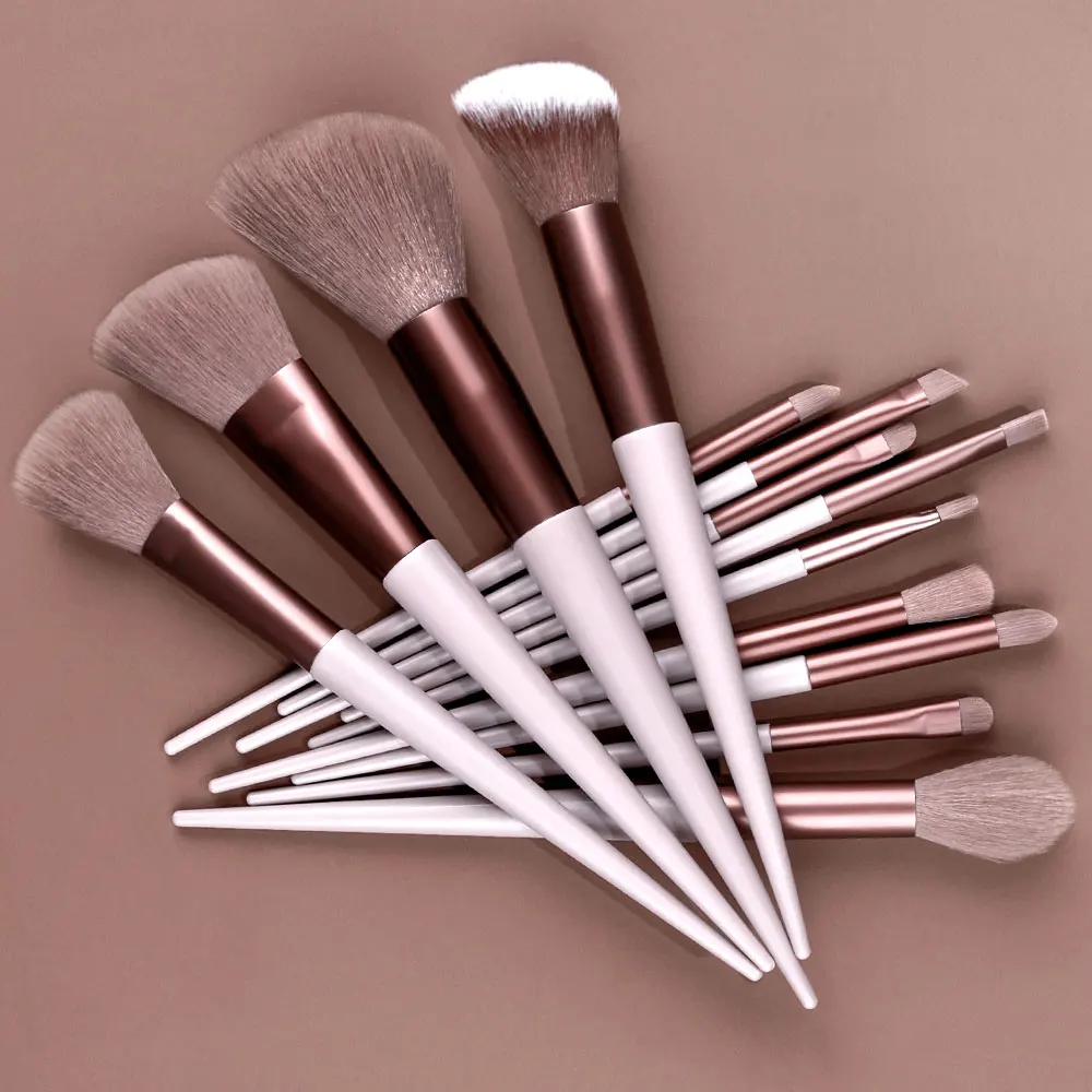 Soft Fluffy Makeup Brushes Set, cosméticos, fundação, corretivo, blush, destaque em pó, sombra, mistura Kabuki, ferramenta de beleza, 13pcs