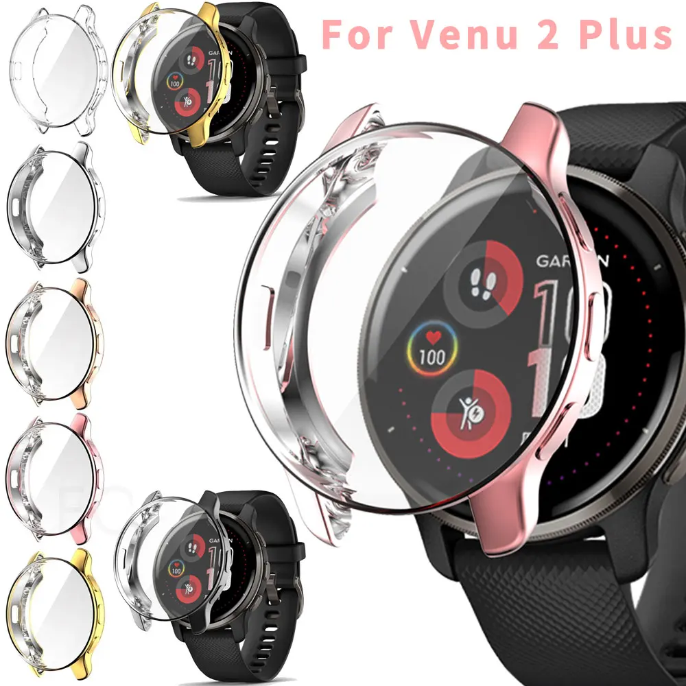 For Garmin Venu 2 Plus Screen Protector Plating TPU Protective Cove For Garmin Venu2 Plus Soft Full Coverage Protection Shell