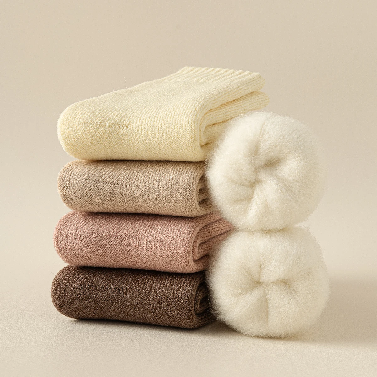 2 أزواج من المرأة الخريف والشتاء بلون بسيط موضة كلية نمط سميكة الدافئة الصوف الصوف مريحة منتصف جوارب أنبوبية #4