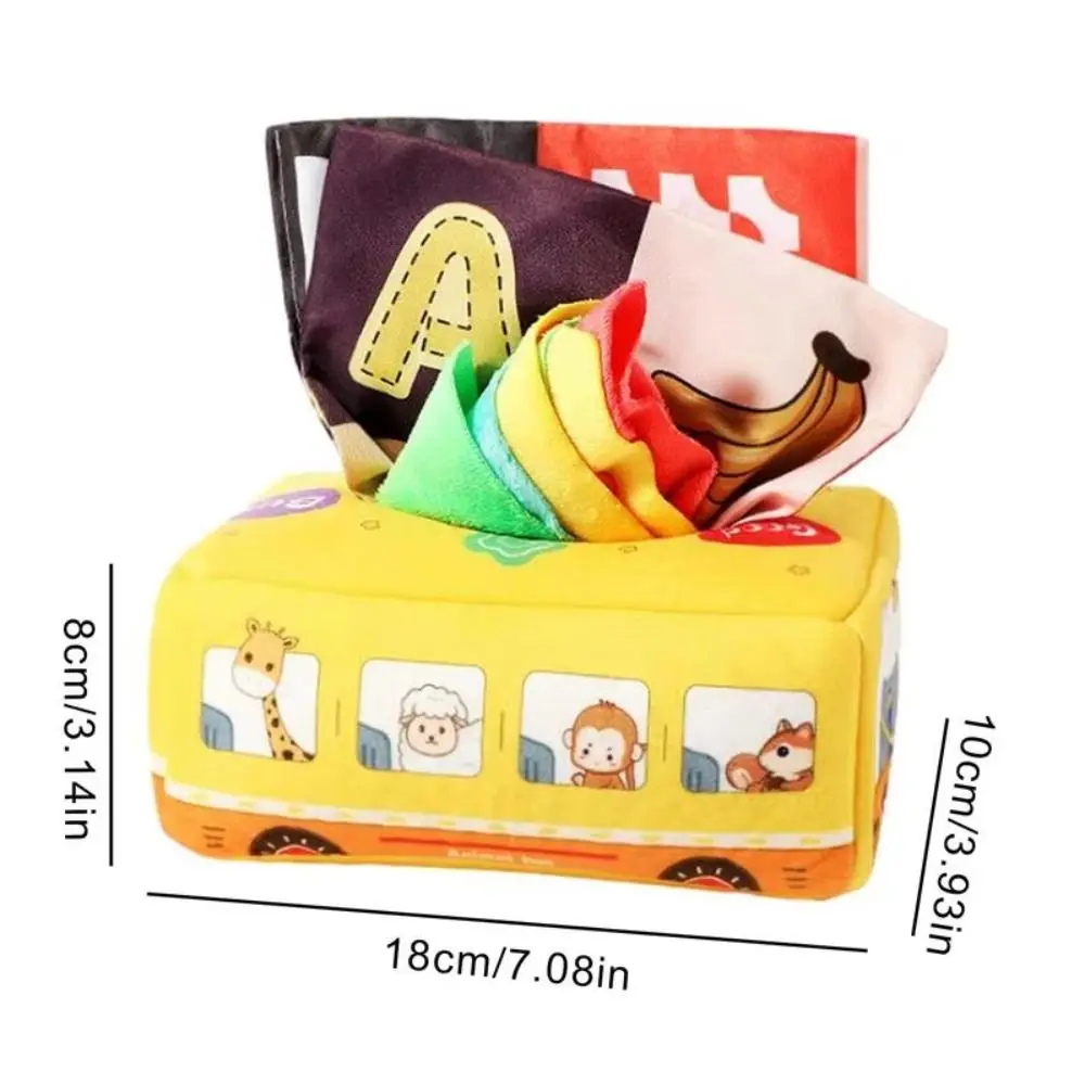 Boîte à mouchoirs en tissu pour bébé, jouets résistants aux déchirures, Puzzle interactif, jouets en papier d'apprentissage, exercice des doigts Montessori, jouets sensoriels froissés