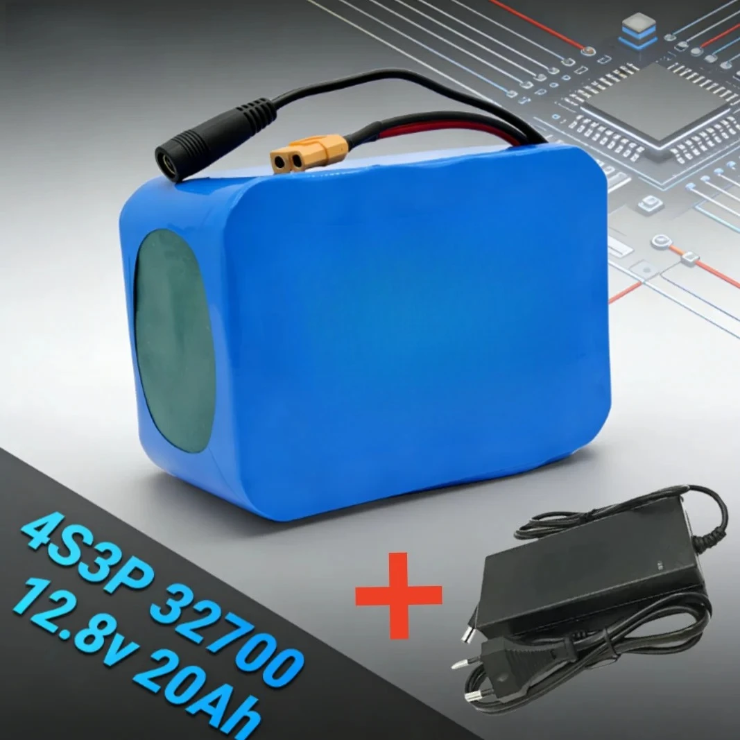 

Lifepo4 Battery 12V 12.8V 20Ah 4S3P with Built-in BMS for Boat Power Supply UPS Backup System Includes Charger High Safety