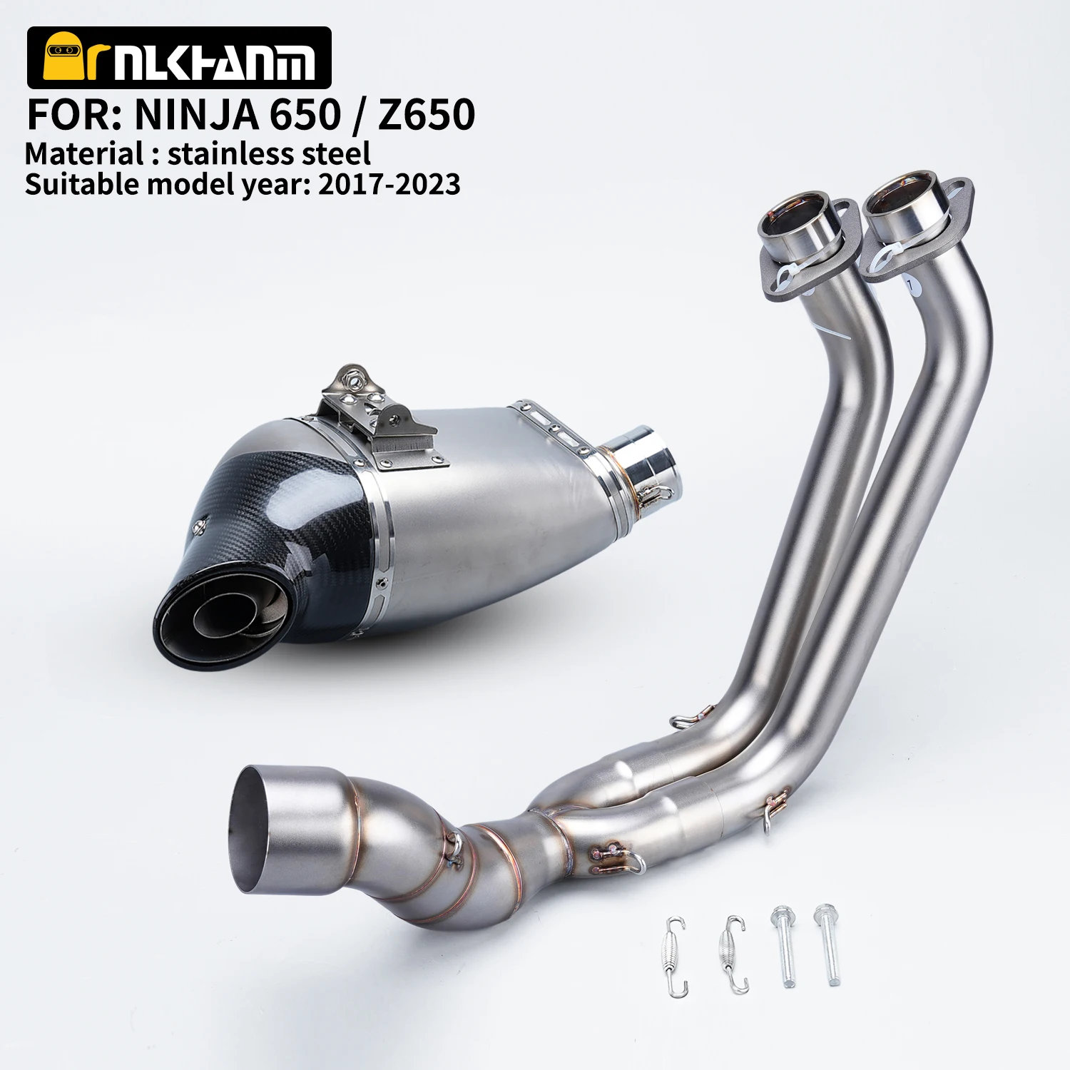 

Underbody Full exhaust System AK Motorcycle exhaust For Ninja650 versys650 Z650 Modify Front Link Pipe Muffler 2017-2023