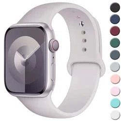 Original Silikonarmband für Apple Watch Band 44mm 38-40 42-46 41-45 46MM 49mm Armband iwatch Serie 10 9 7 4 5 6 8 SE Ultra 2 3