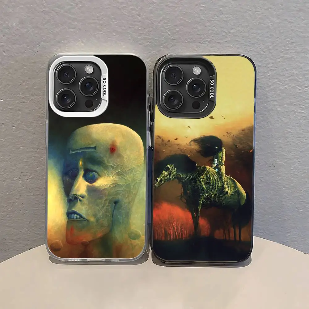

Z-Zdzislaw B-Beksinski Art Phone Case For IPhone 17 16 15 11 12 13 14 Pro Max 16 Plus 12 Mini 7 8 XR XS 15Pro MAX Cove