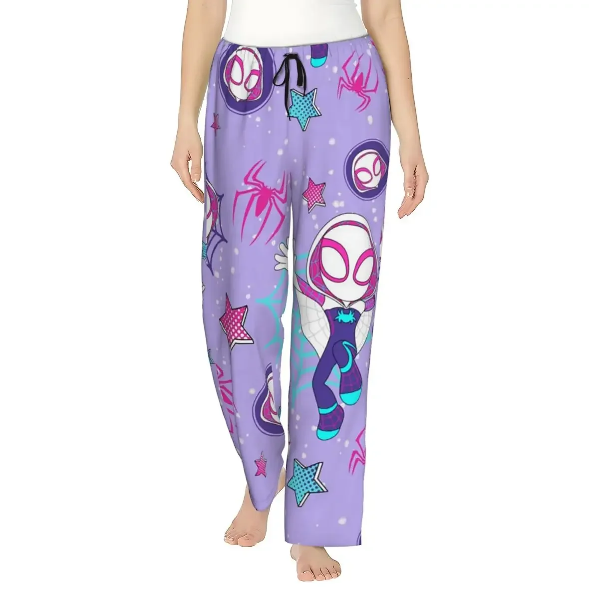 Custom Ghost Spider Gwen Women Pajama Pants Lounge Sleep Sleepwear Bottoms with Pockets