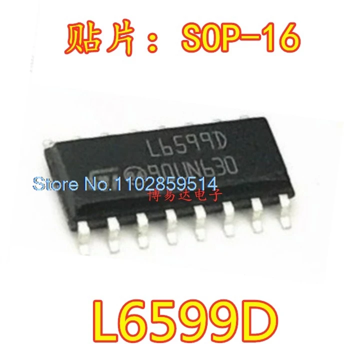 10 PÇS/LOTE L6599D L6599AD L6599 SOP-16 Folha de Datas-Componente Eletrônico para Uso Profissional