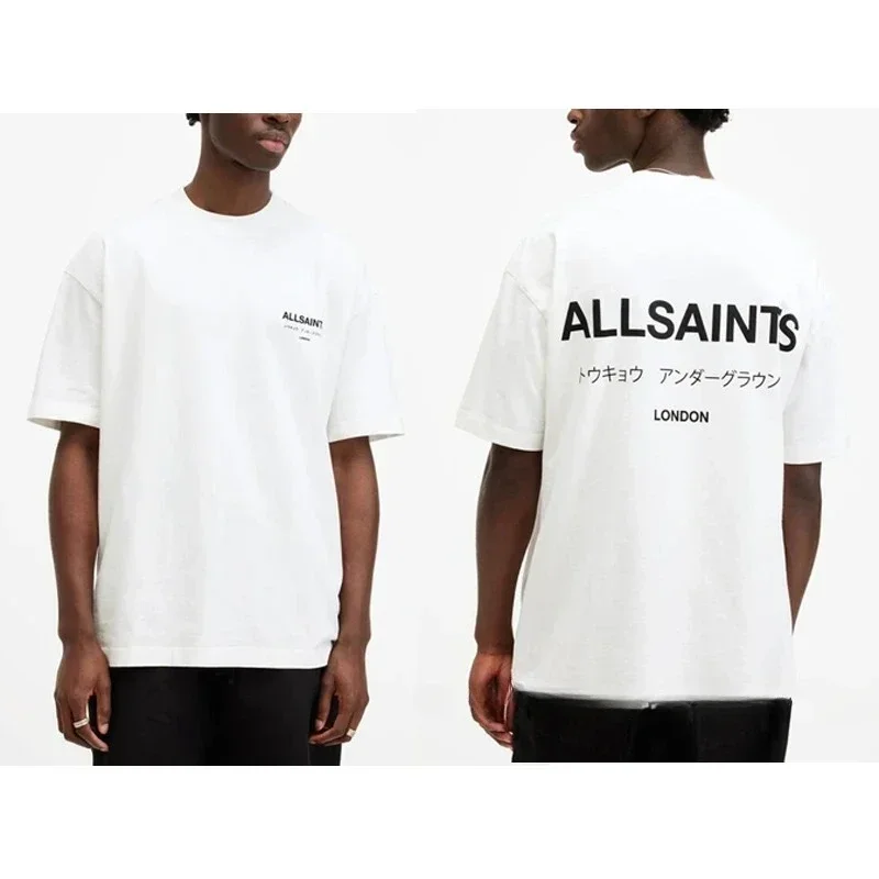 Europe American Niche Trend Brand ALL SAINTS T-shirt Summer Fashion Letter Graph Print Short Sleeve Crew Neck Women Tees Tops