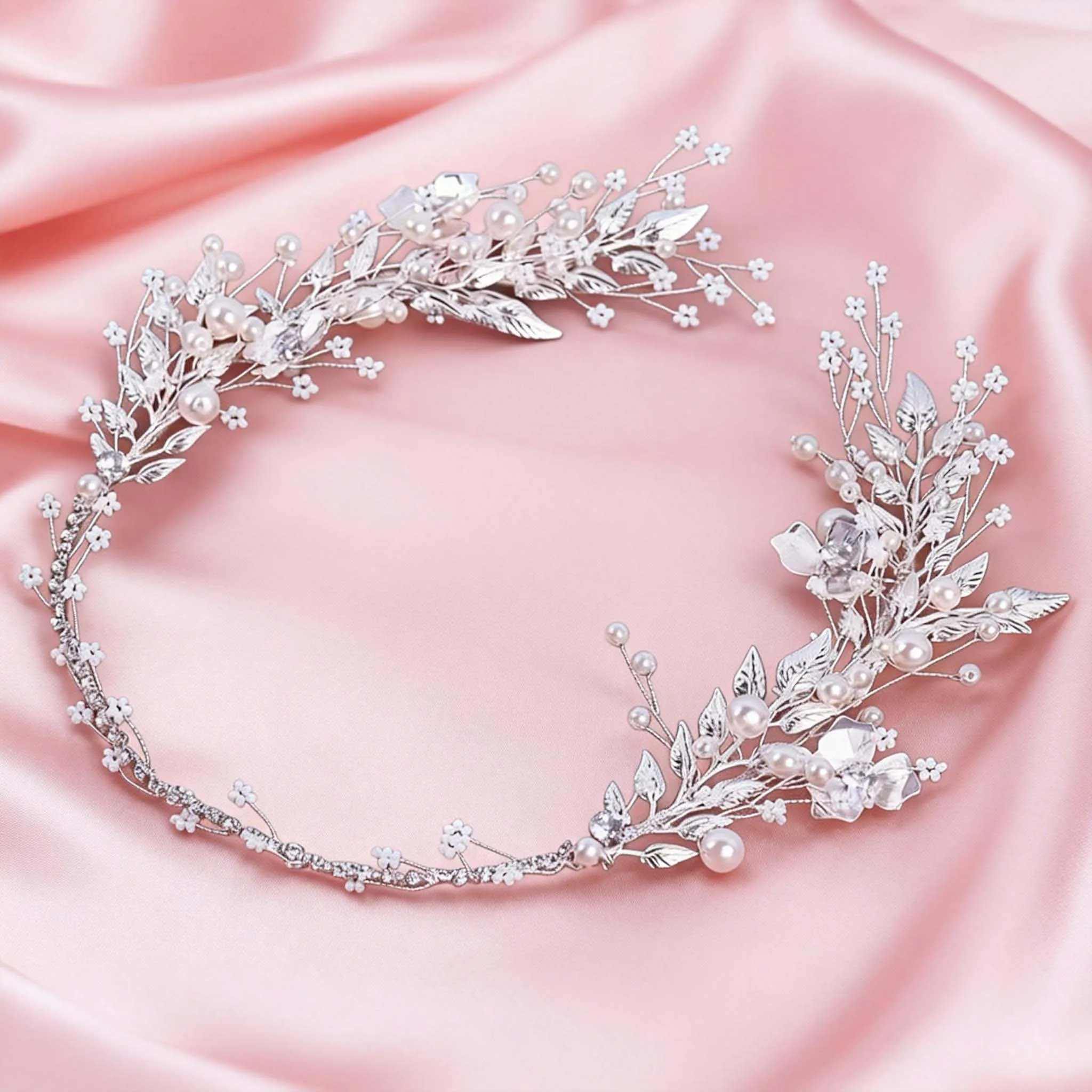 1 piece of simple alloy imitation pearl rhinestone bridal hairband, suitable for wedding, party, and ball dresses image 4