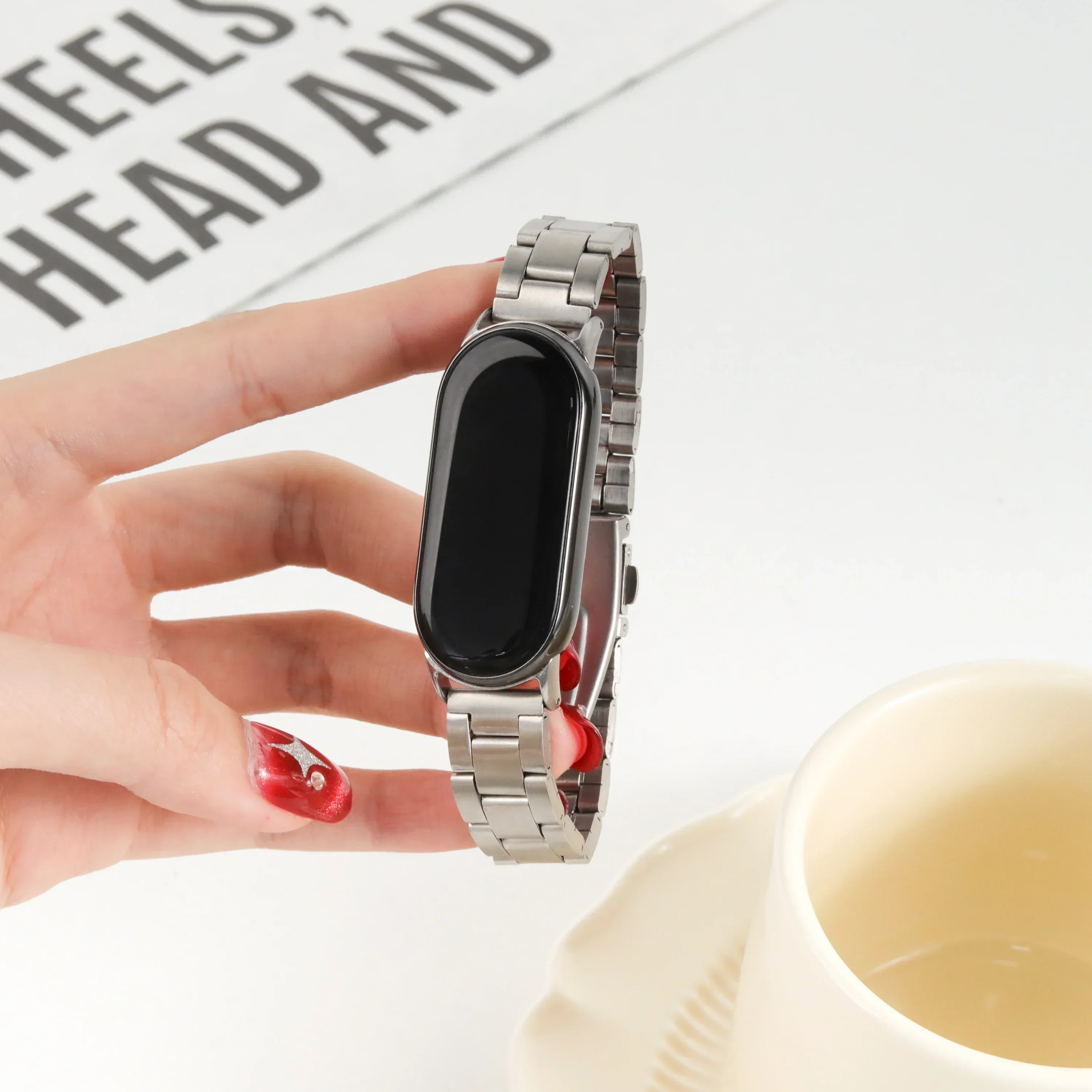 Edelstahl-Uhrenarmband für Xiaomi Mi Band 10 9 8 Zubehör Edelstahl-Armband Xiaomi Smart Band 10 9 8 Metall Correa Armband – Detail 5