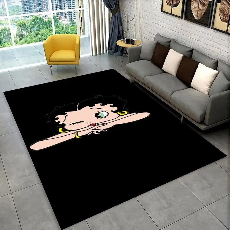 Cute B-Betty Girl B-Boop Cartoon Living Room Non-Slip Area Rug Soft Carpet for Bedroom  Playroom Sofa,Home Decor Doormat Gift