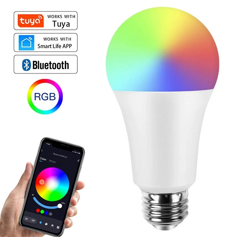Smart LED Bulb 110V 220V RGBCW Color Change Lamps Smart Life App Group Control Music Rhythm Timing Work With Alexa Google Home