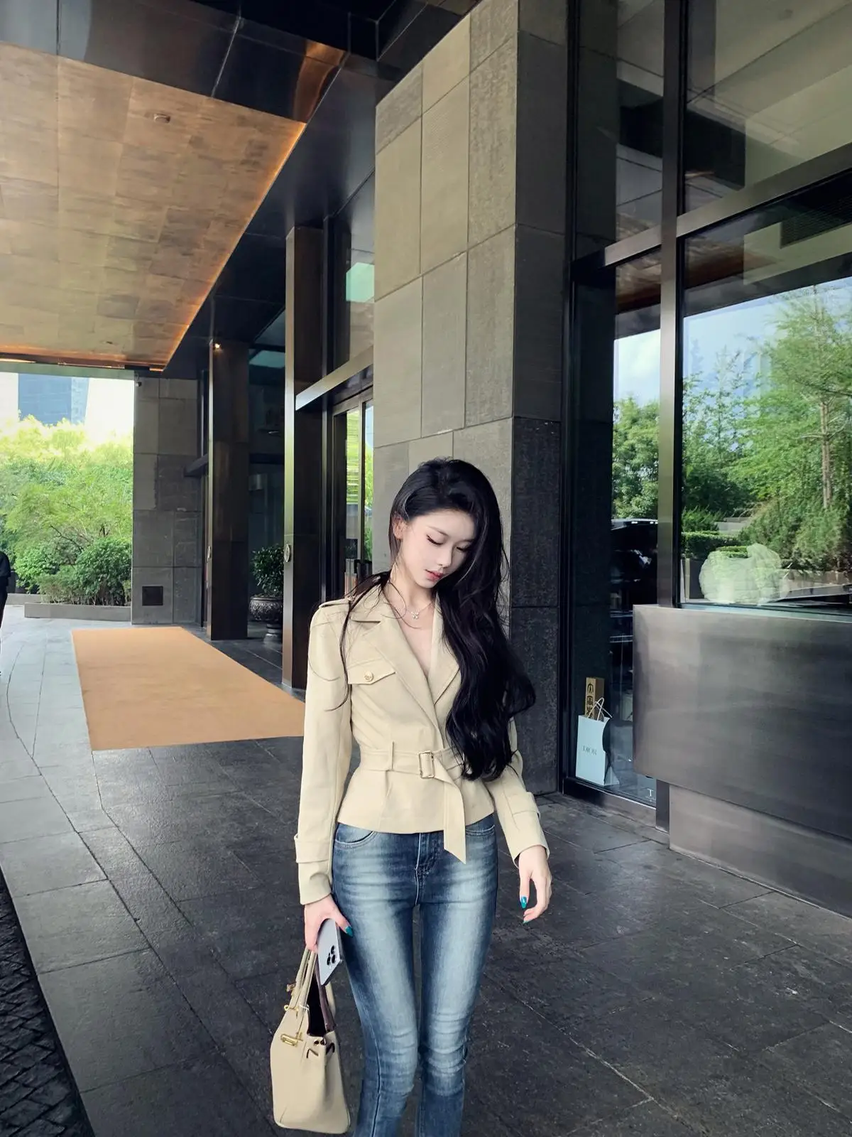 

Оригинальный дизайн, утягивающая талию Jaet, осенняя мояя верхняя одежда для похудения, Duzhong Home Xuerui Zhi LA, частный гардероб