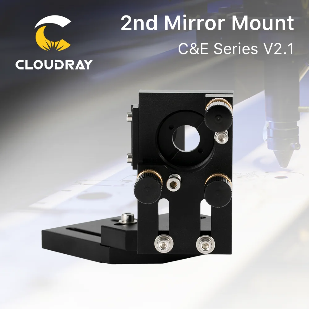 Cloudray CO2 Black Second Laser Mount Mirror 25mm Mirror Mount Integrative Mount For Lase Engraving Machine