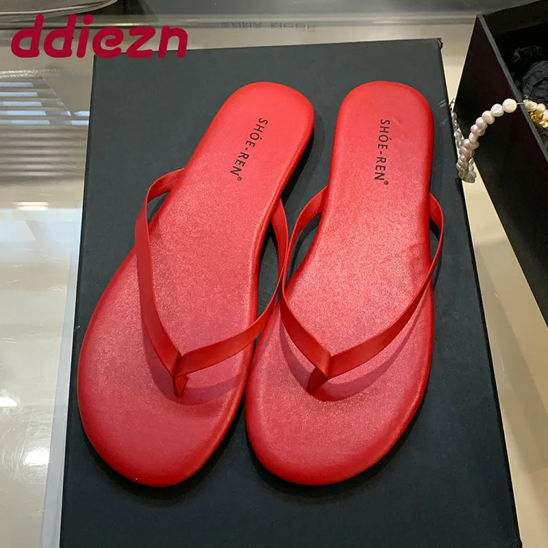 

Fashion Round Toe Ladies Flats Slippers Shoes Summer Beach Flip flops Women Flats Slippers Female Slides Sandals Shoes
