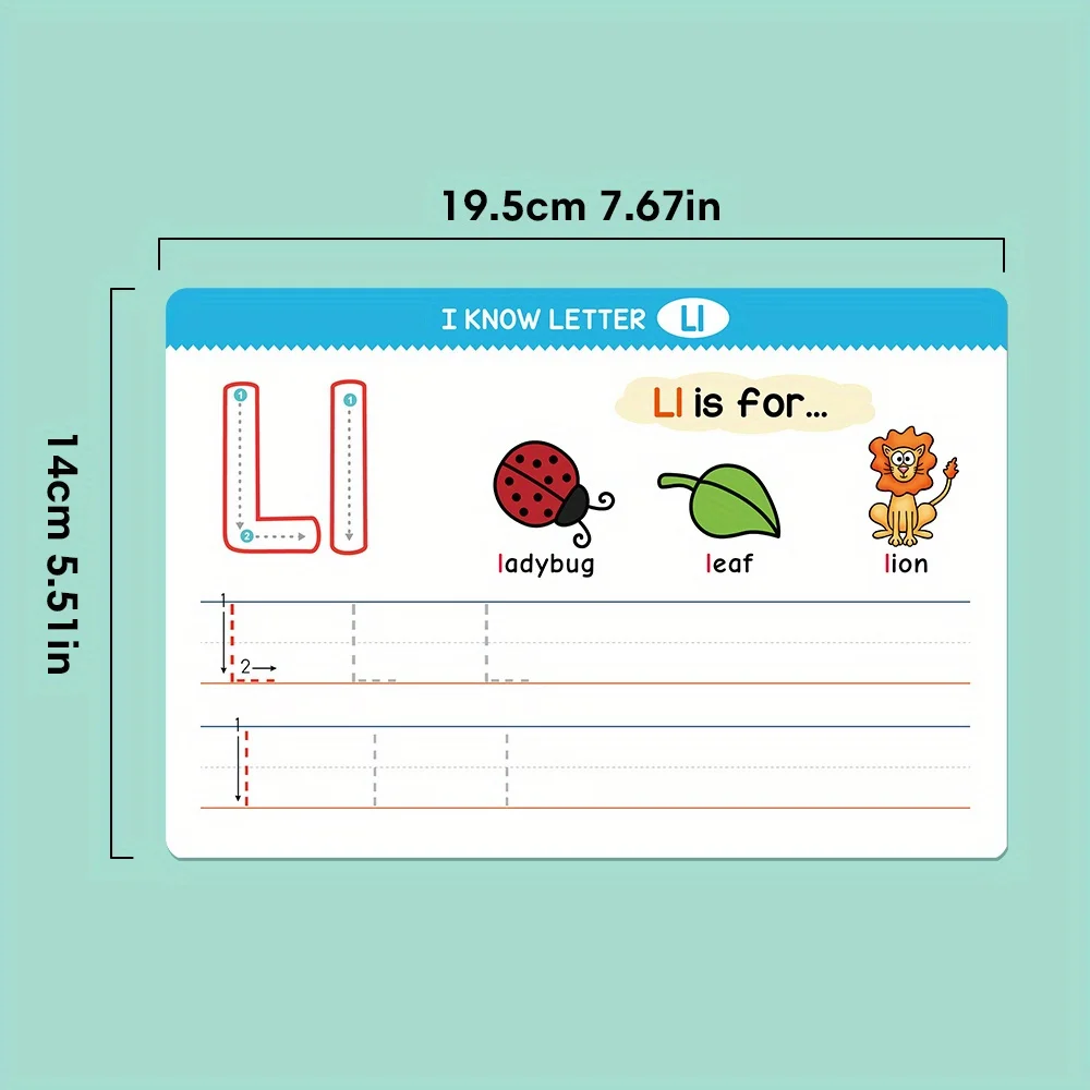 Educational Flash Cards Set Alphabet & Numbers with Phonics Reusable Dry Erase Handwriting Practice ABC Learning Cards