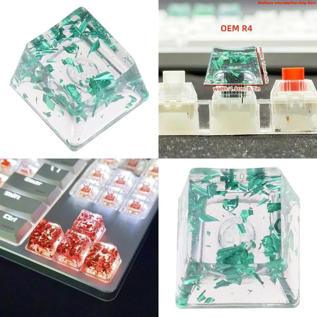 L9NA Unique OEM Height Resin Keycap Personality Translucently Backlights Keycap 1PCS