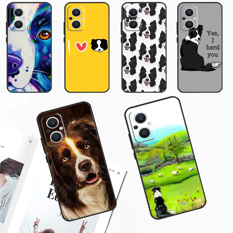 Border Collie Dog Case For OPPO Reno 10 Pro 4Z 5Z 8T 4 5 6 7 8 Lite OPPO Find X6 Pro X3 X2 Neo X5 Lite Cover