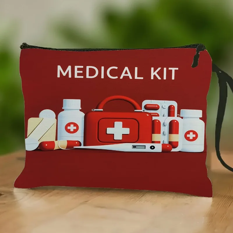 Wristband Medication Storage Pouch Medical Bag, Convenient And Stylish Toiletry And Makeup Bag, Containing First-Aid Supplies An