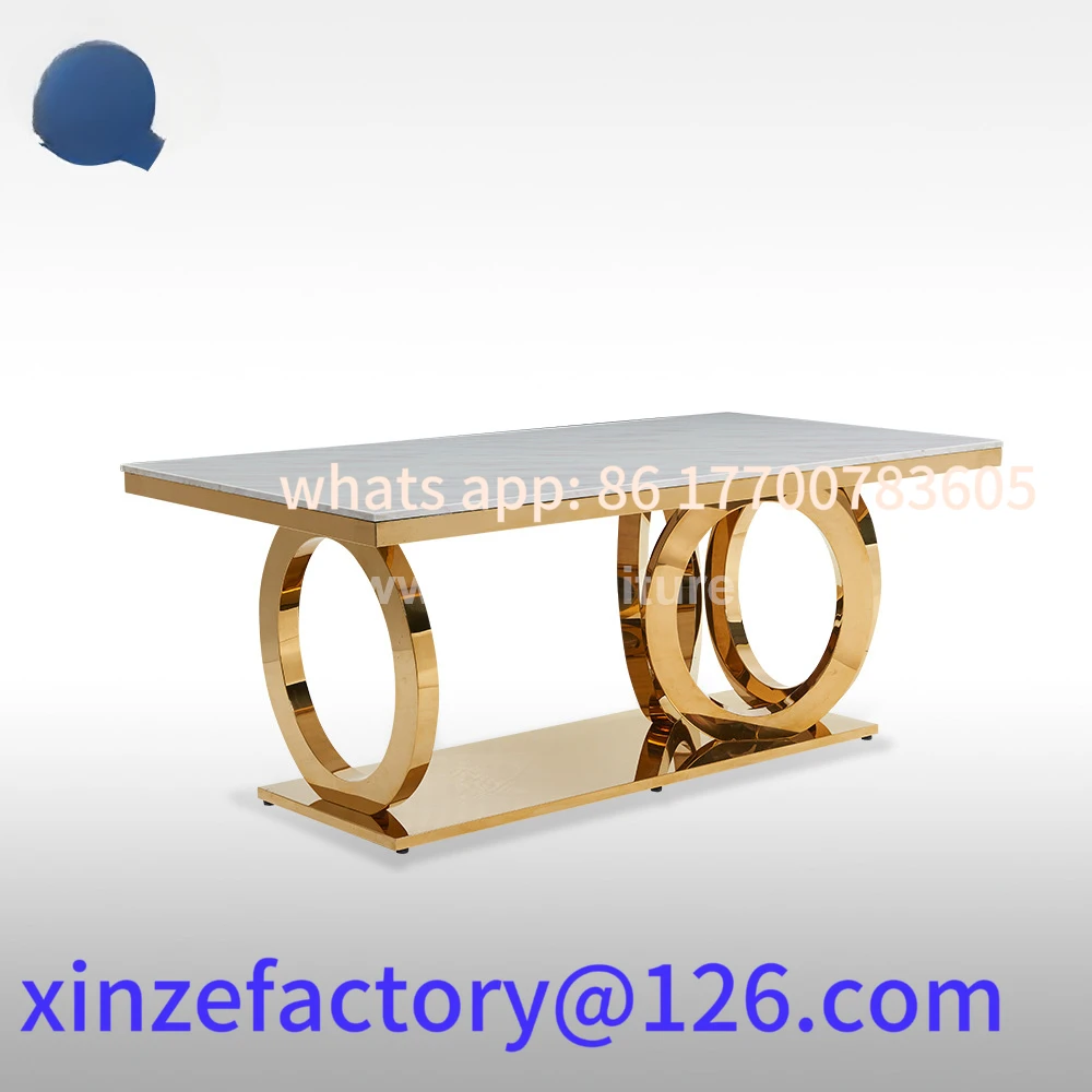 Light luxury marble dining table household high sense two meters rectangular Italian style