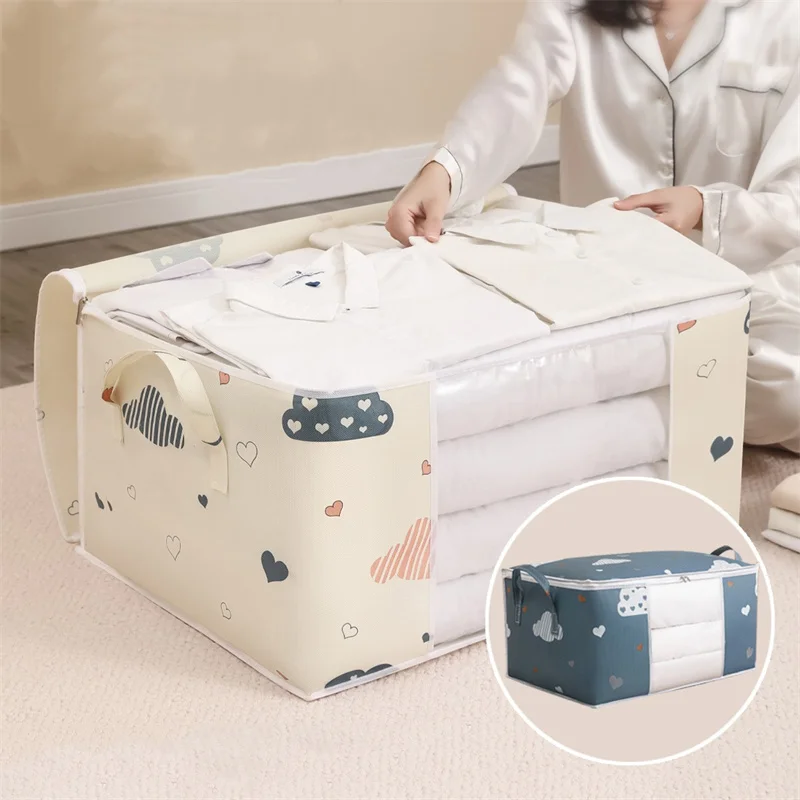 Quilt Clothes Big Capacity Storage Bag Quilt Bedding Storage Closet Organizer Wardrobe Organizer Blanket Sorting Bags Dust-proof