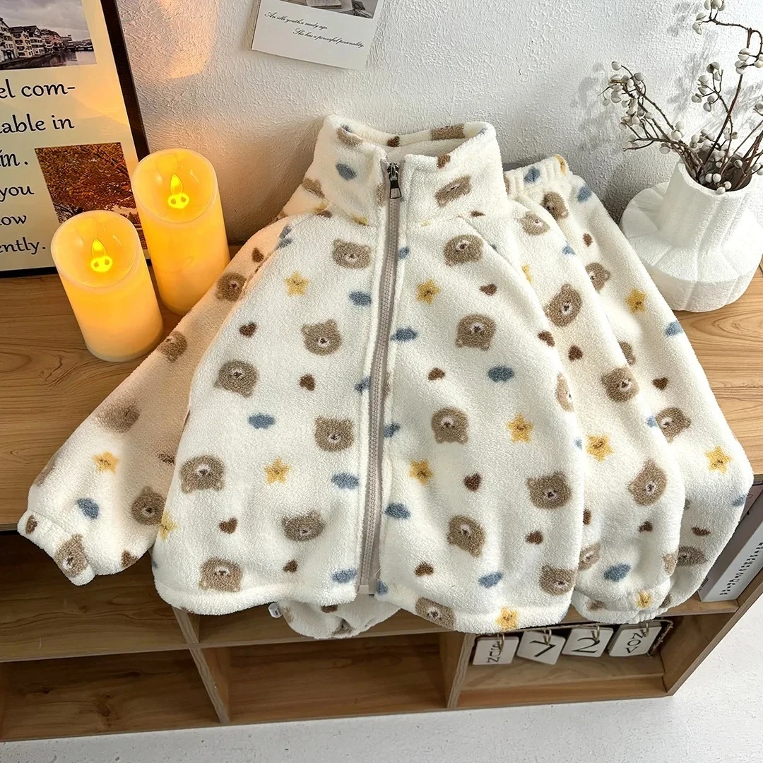 

Winter Plush Warms Kids Pajama Sets Cartoon Thicken Kids Pajamas Set Girls Boys Home Wear Suit Toddler Girl Pajamas Set