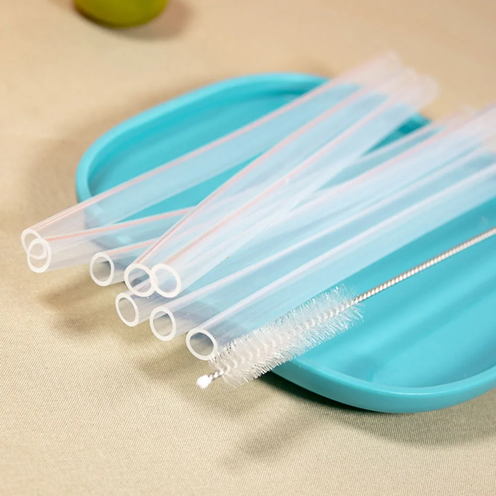 

1 set Reusable Tumbler Straws for Adventure Cup Green Silicone Drinking Straws Easy Clean Party Travel Kitchen