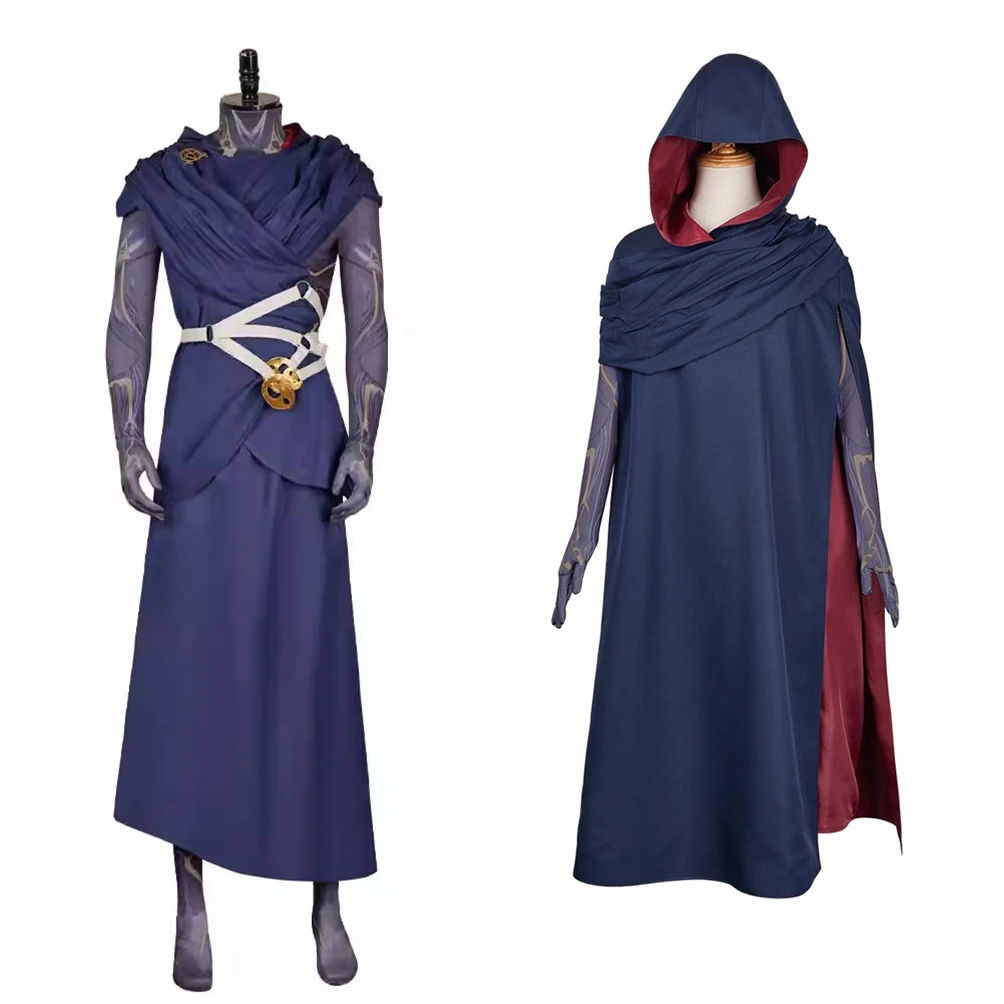 

Hex Rune Viktor Costume LOL Arcane Viktor Machine Herald Cosplay Costume Hooded Cloak Rob Adult Man Halloween Suit