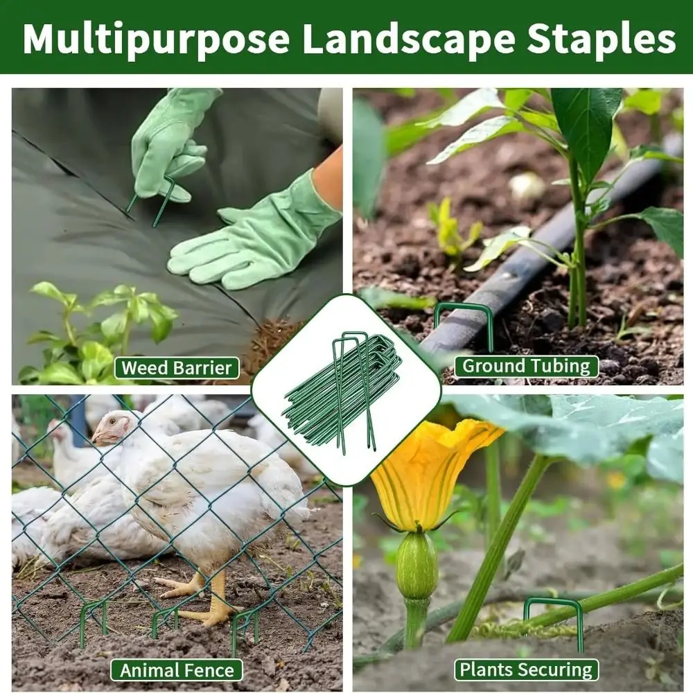 

6 Inches Landscape Nail Garden Stakes Bend-free Durable and Sturdy U-shaped Garden Nail Galvanized Weather Resist