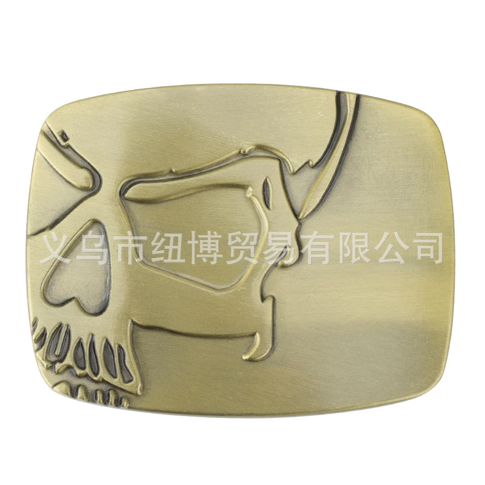 Skull Skeleton Belt Buckle Belt DIY Accessories Western Cowboy Style Smooth Belt Buckle Punk Rock Style K12