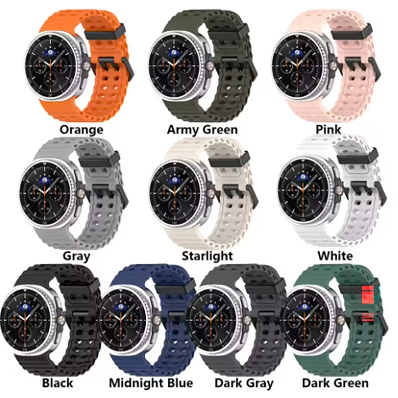 

Ocean Sport strap For Samsung Galaxy Watch 8 Strap 40 44mm Soft Silicone For Galaxy Watch 8 classic 46mm Watch Band Accessories