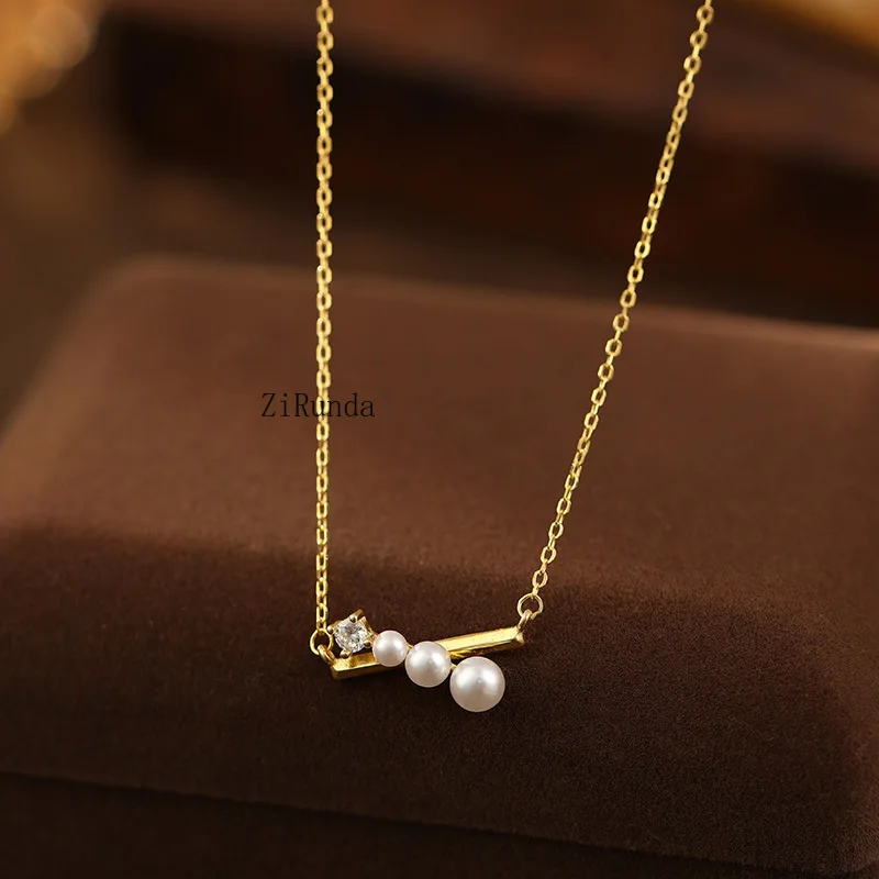 التوازن شعاع الصليب قلادة مزاجه تقليد اللؤلؤ حساسة سلسلة الترقوة ركاب تنوعا