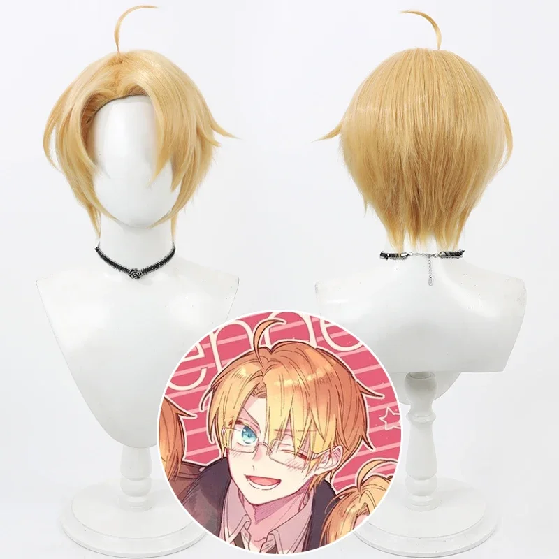 Anime APH Axis Powers Hetalia Alfred F Jones Cosplay Wig Short Blonde Heat Resistant Synthetic Hair Halloween Party Role Play