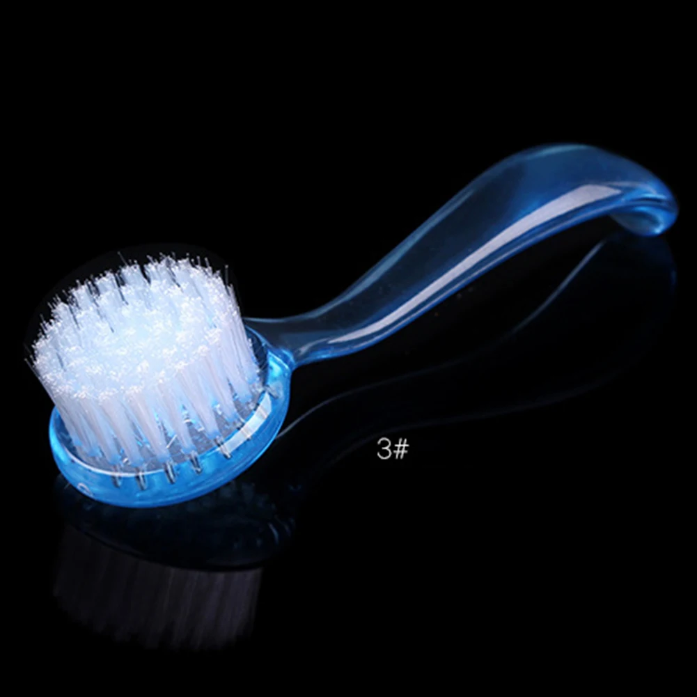 منظف الغبار البلاستيكي، فرشاة تنظيف عشوائية مع غطاء، مقبض طويل، أدوات أظافر القدم المستديرة لأصابع القدم وأظافر الأصابع #4