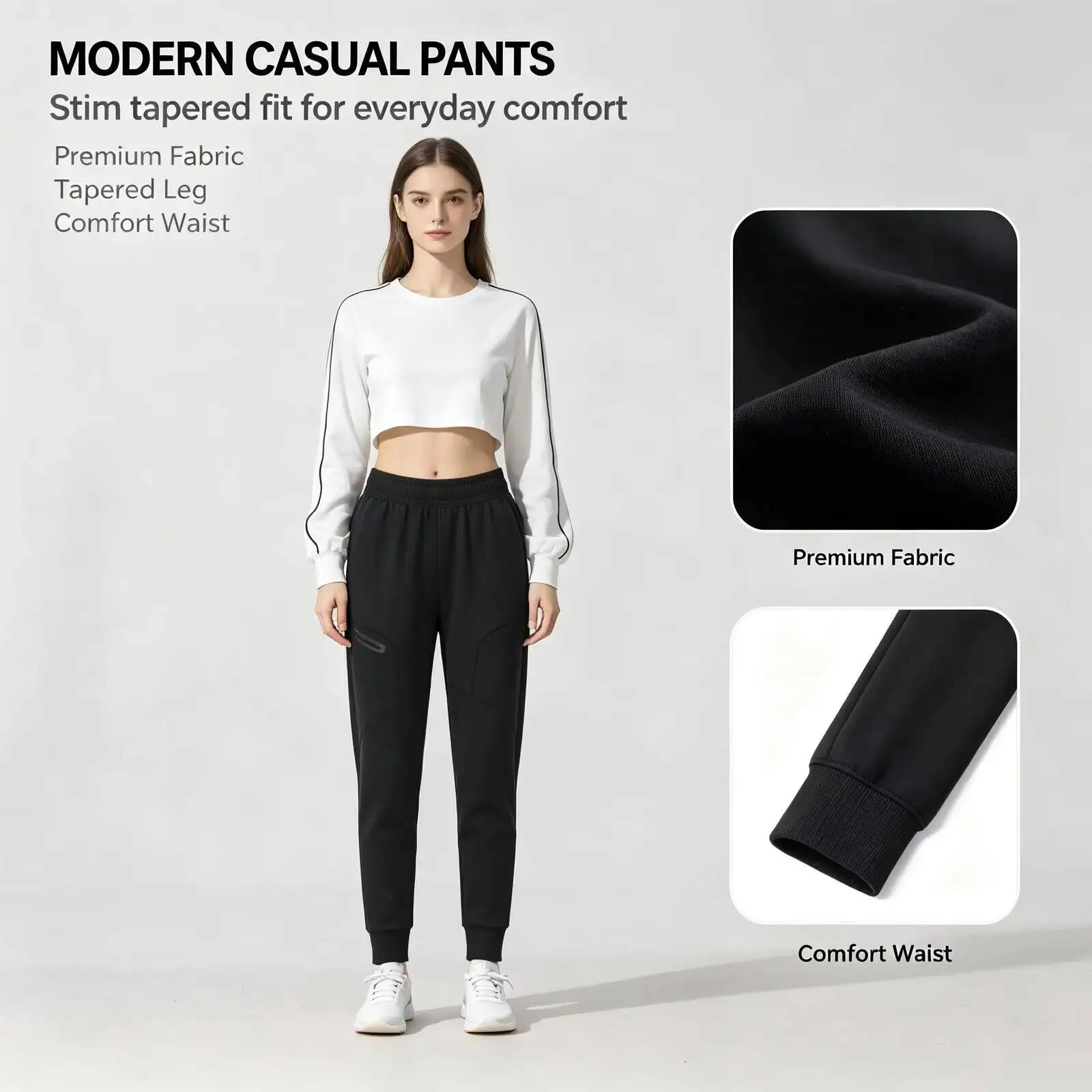 New Under Armour Men's Black Slim Tapered Pants, Solid Color Stretch Trousers, Premium Fashion Pants for Daily Streetwear