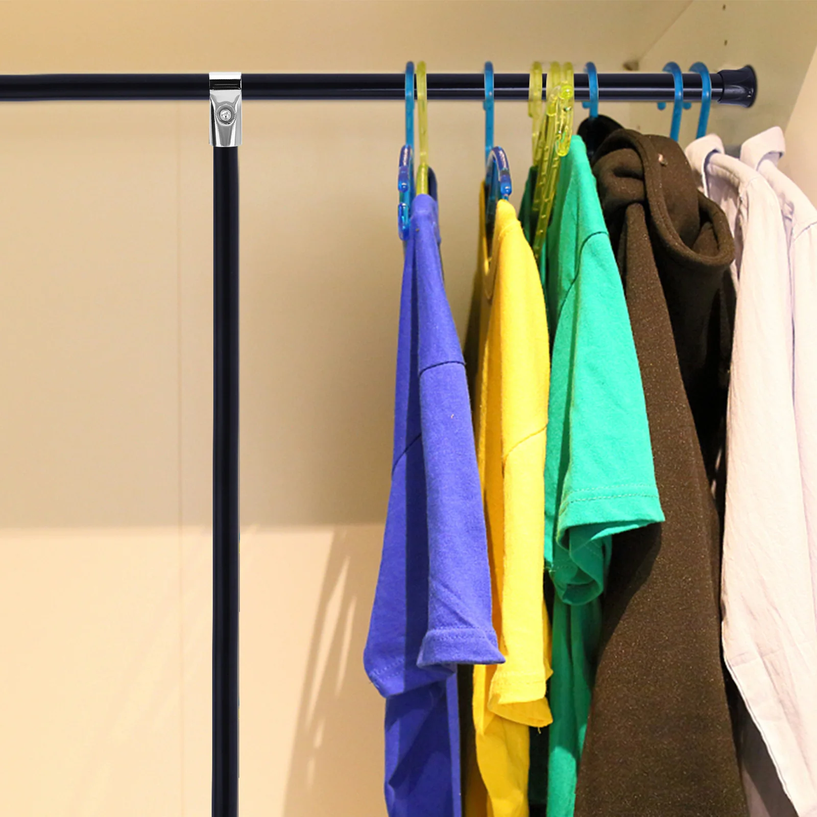 

4Pcs Stainless Steel Joint Connector Aluminum Alloy Closet Rod Fitting for 25Mm Piping Rack Hanger Support Towel Clothing Holder