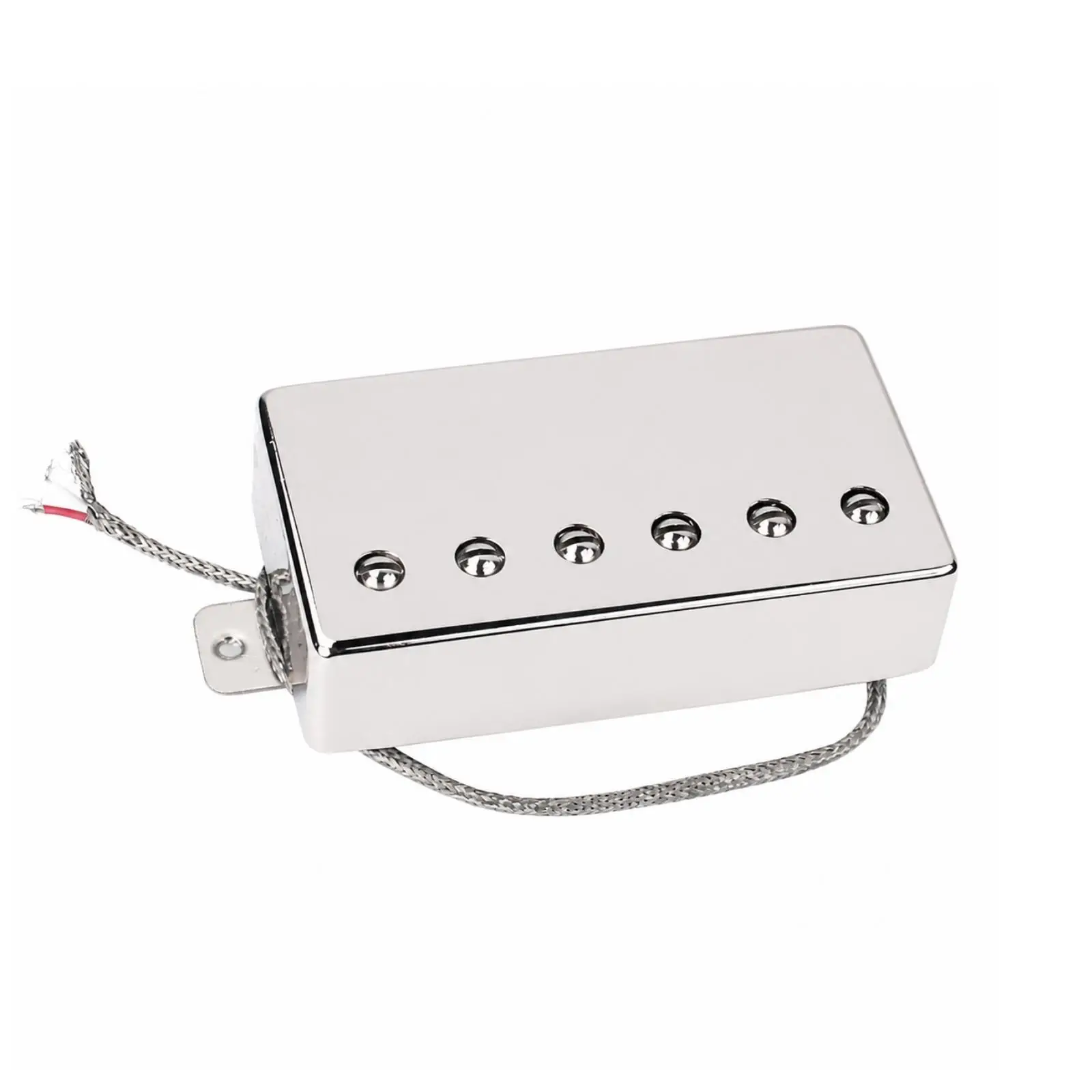 Electric Chrome Guitar Pickup | Braided wire Wires, Low-Profile Design, Guitar Pickup with Mounting Tabs, for Instrument Builds