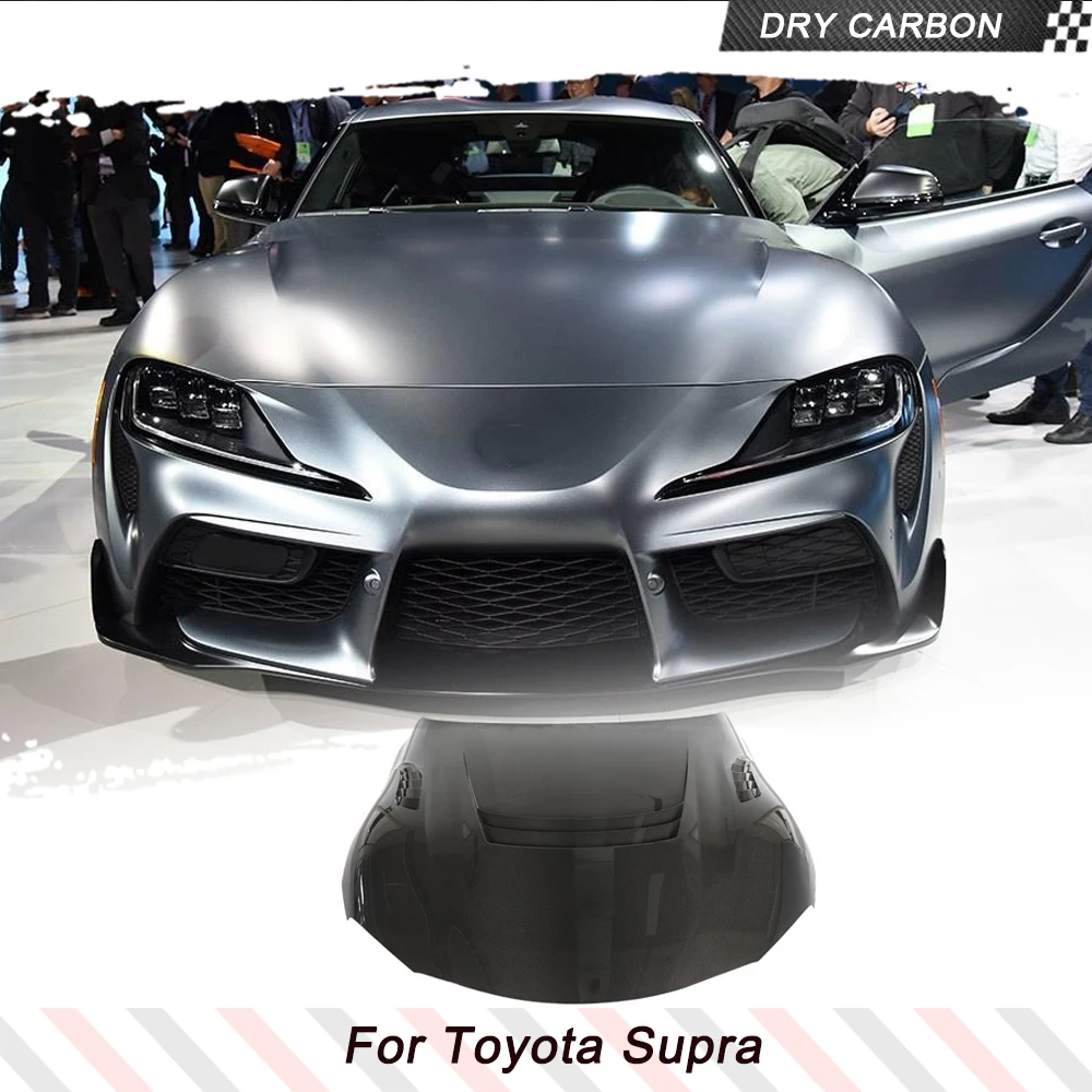 

Prepreg Dry Carbon Fiber Car Front Bumper Engine Hoods Cover For Toyota Supra A90 2019-2021 Car Hood Bonnet Trim Racing Body Kit