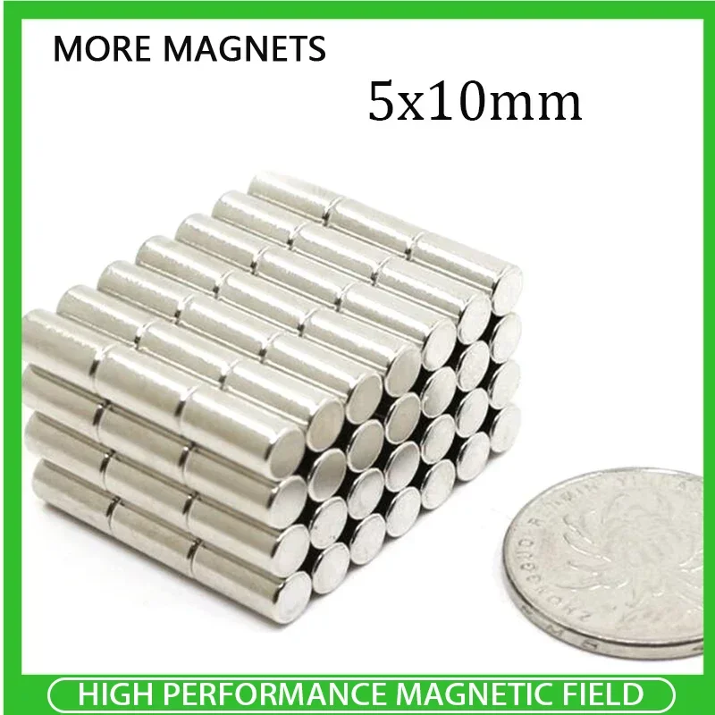 10/20/50/100/200/500pcs 5x10mm Round Neodymium Magnets Mini N35 Magnet Disc Strong Cylinder Rare Earth Magnet