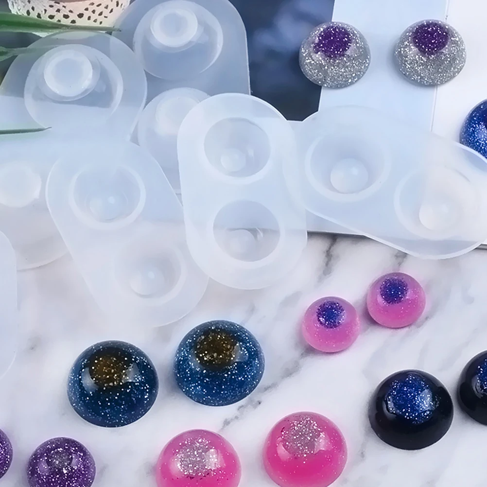 

6pcs Crystal Glue Eye Mold Silicone Molds 2x11cm Resin Epoxy Casting Crafts Making Supplies Realistic Eyeball