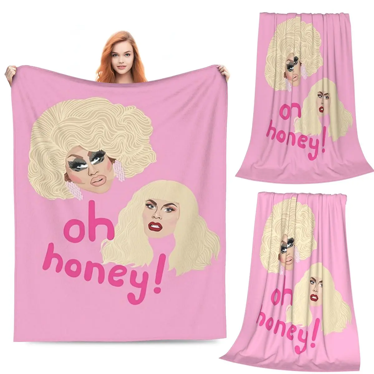 

Copia De Oh Honey Trixie Mattel Blankets Soft Warm Flannel Throw Blanket Bedspread for Bed Living room Picnic Travel Home Couch