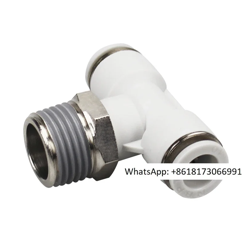 Threaded T-shaped tee PB4-M5 6-01 8-02 pneumatic joint 10-03 quick plug 12 air tube series 16-04-15PCS