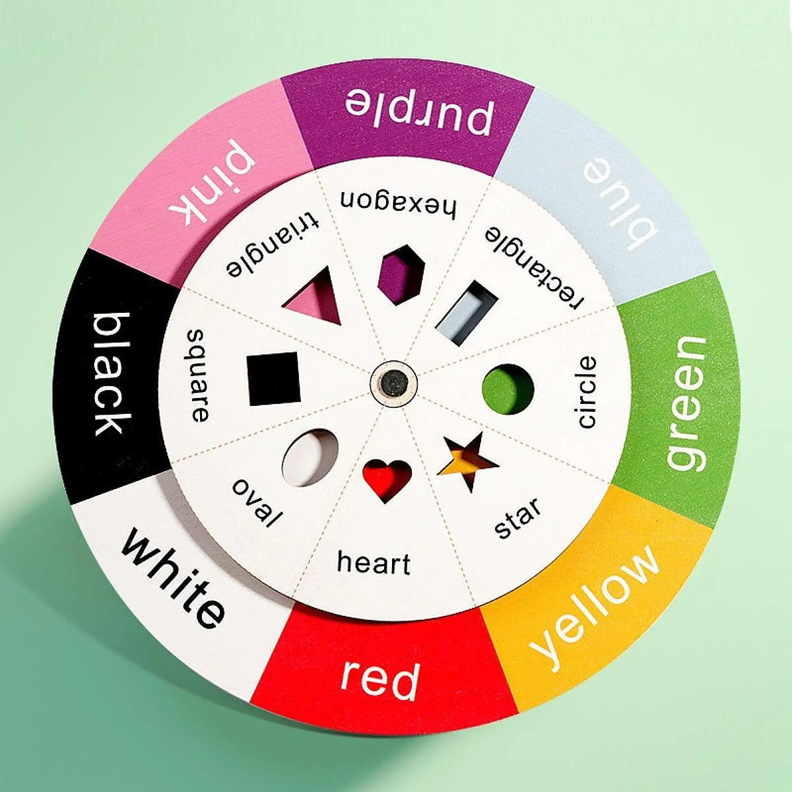 

Color Shape Sorter Teaching Aids Gift Wheel for Preschool Classroom Kids