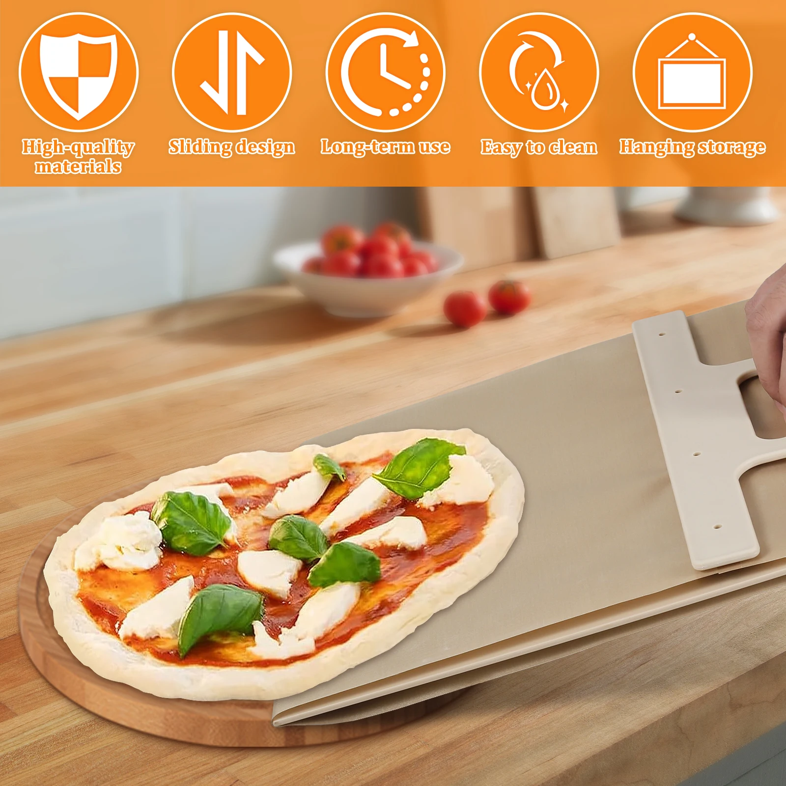Sliding Pizza Shovel Dough Tray Pizza Board Paddle for Home Kitchen Oven Baking Non-Stick Pizza Spatula Cake Dessert Glide Plate