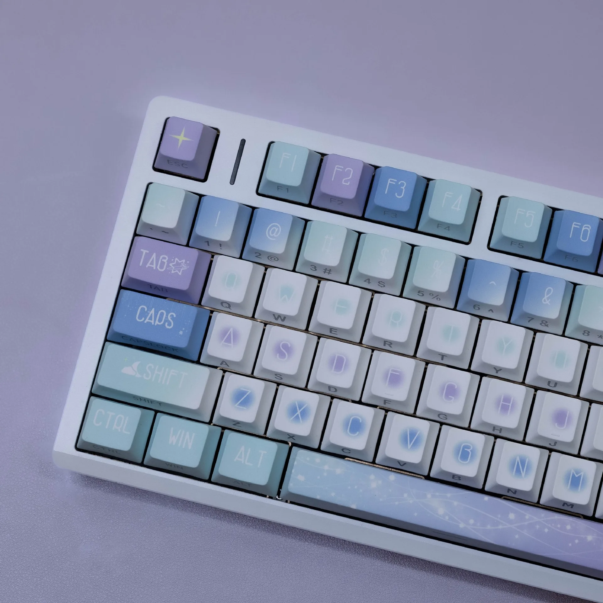Starlight Theme Korean Mechanical Keyboard keycaps Shine Through Side Printed Keycap Cherry Profile PBT Key Caps ISO Enter DIY