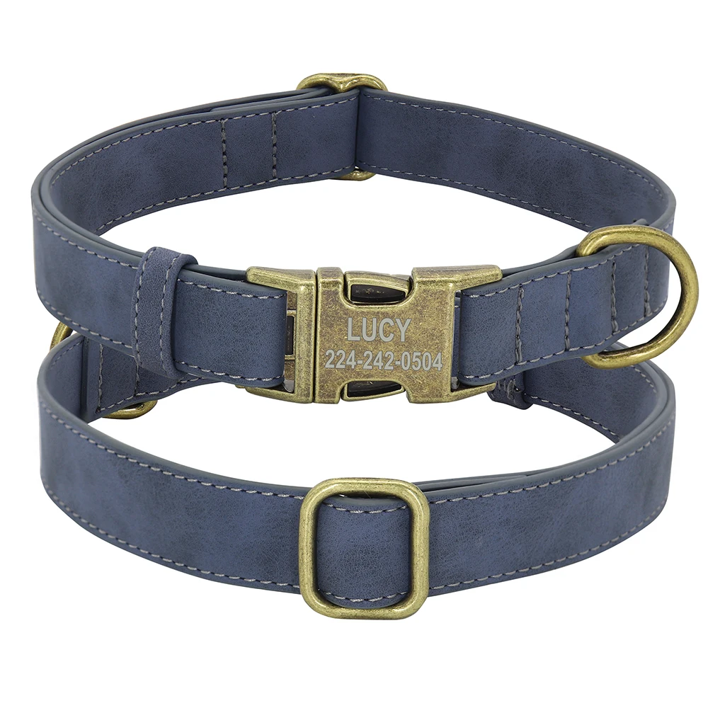 Personal isierte Hunde halsband Leine Set maßge schneiderte Hunde halsband Walking Blei Seil Leder Haustier Halsbänder für kleine mittelgroße Hunde Mops – Detail 14
