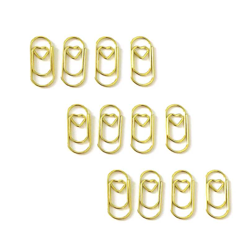 20pcs 9mm Originality Metal Mini Love Paper Clips Photo Office Memo Paper Peg Stationery Christmas Wedding Party Craft DIY Decor