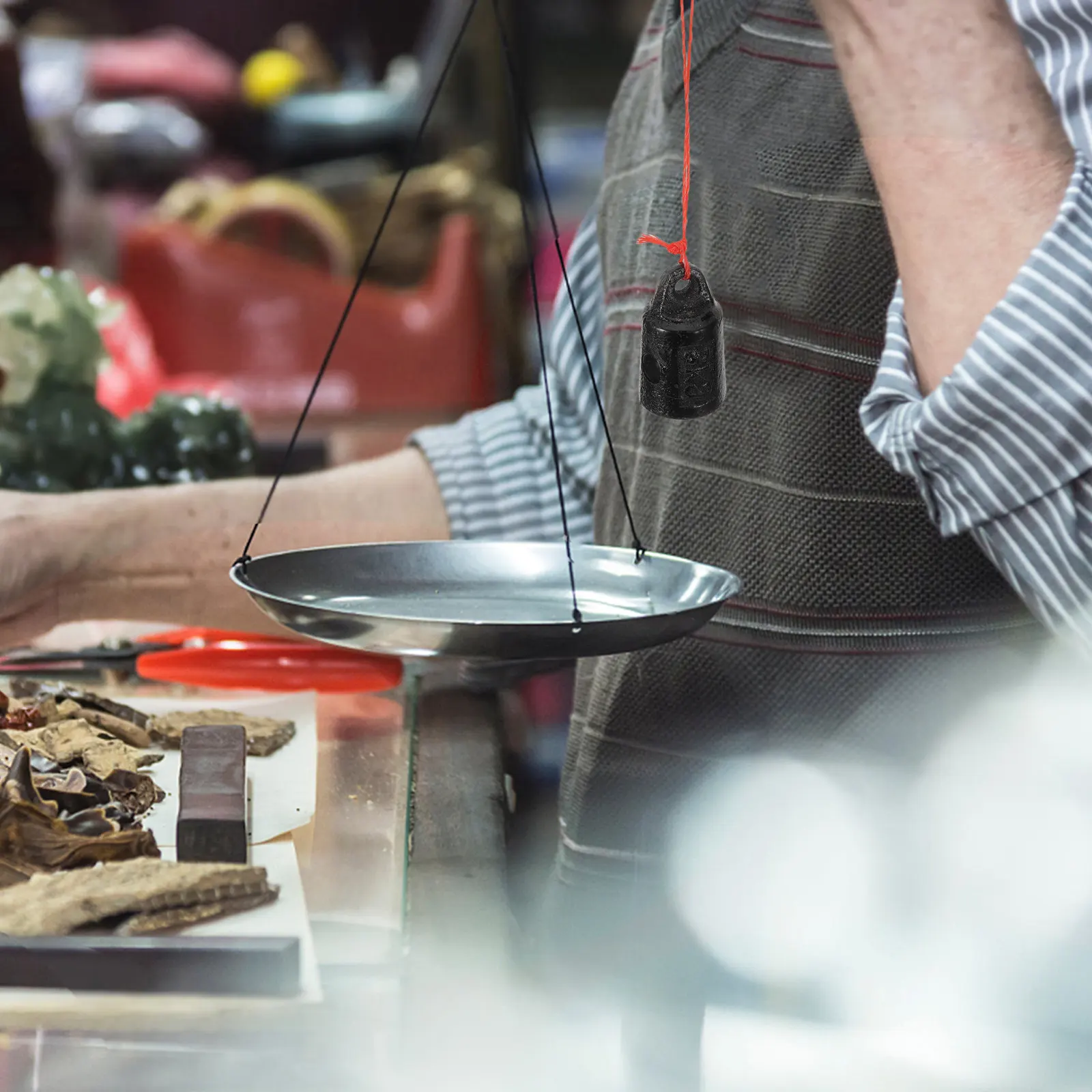 

150 Gram Mechanical Scale Weight Vintage Metal Iron Weight for Tea Leaf Medicine Scale Reusable Portable Hanging Measurement