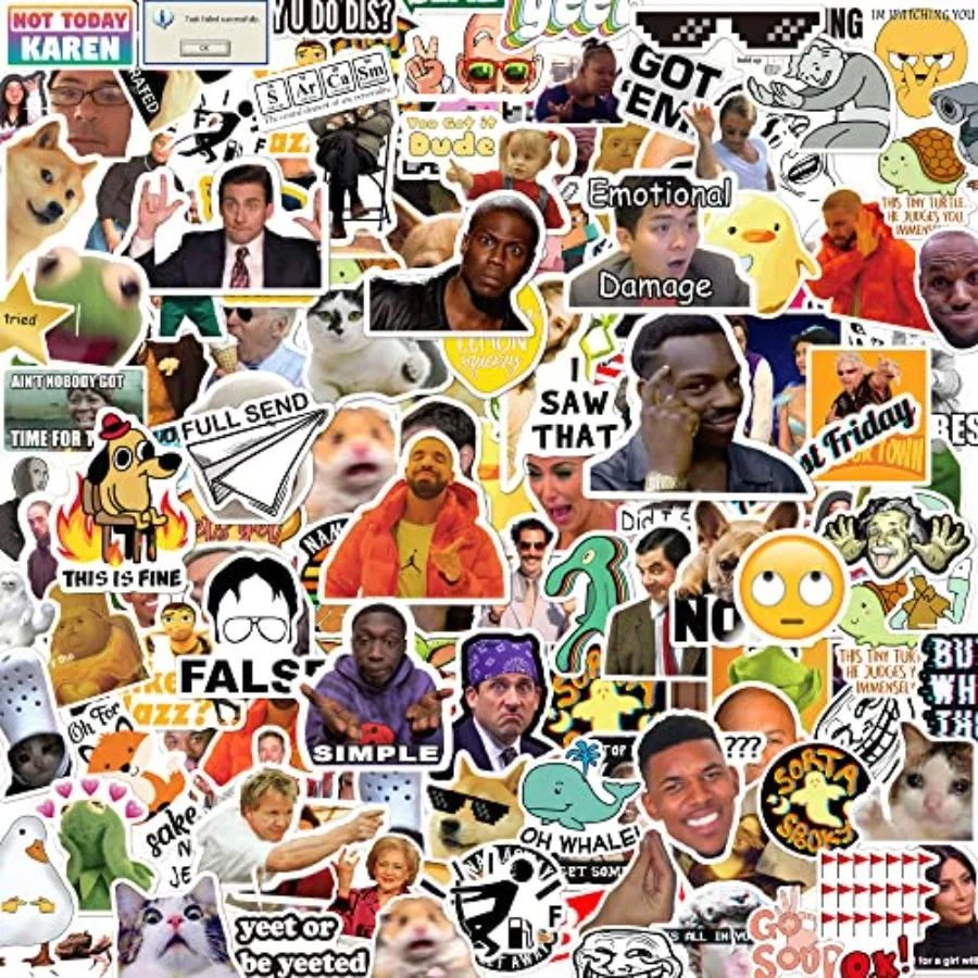 306pcs Funny Meme Vinyl Stickers Pack Large Bulk Sticker for Laptop Phone Water Bottles Computer Cars Bumper Accessories DIY De