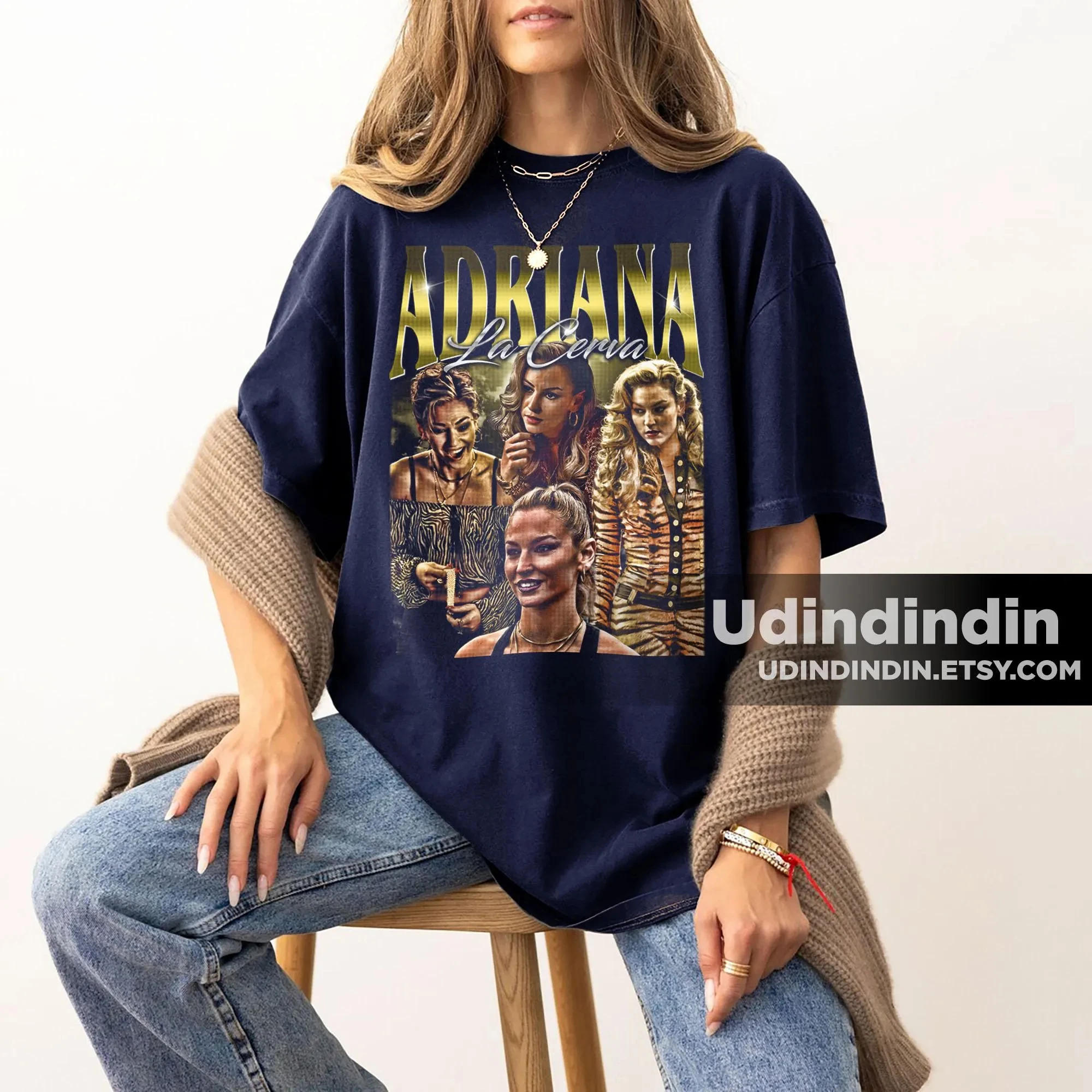تي شيرت أدريانا لا سيرفا "سوبرانوس"، تي شيرت بنمط ريترو لزوجة عصابة المافيا الإيطالية في التسعينيات، هدية للمعجبين